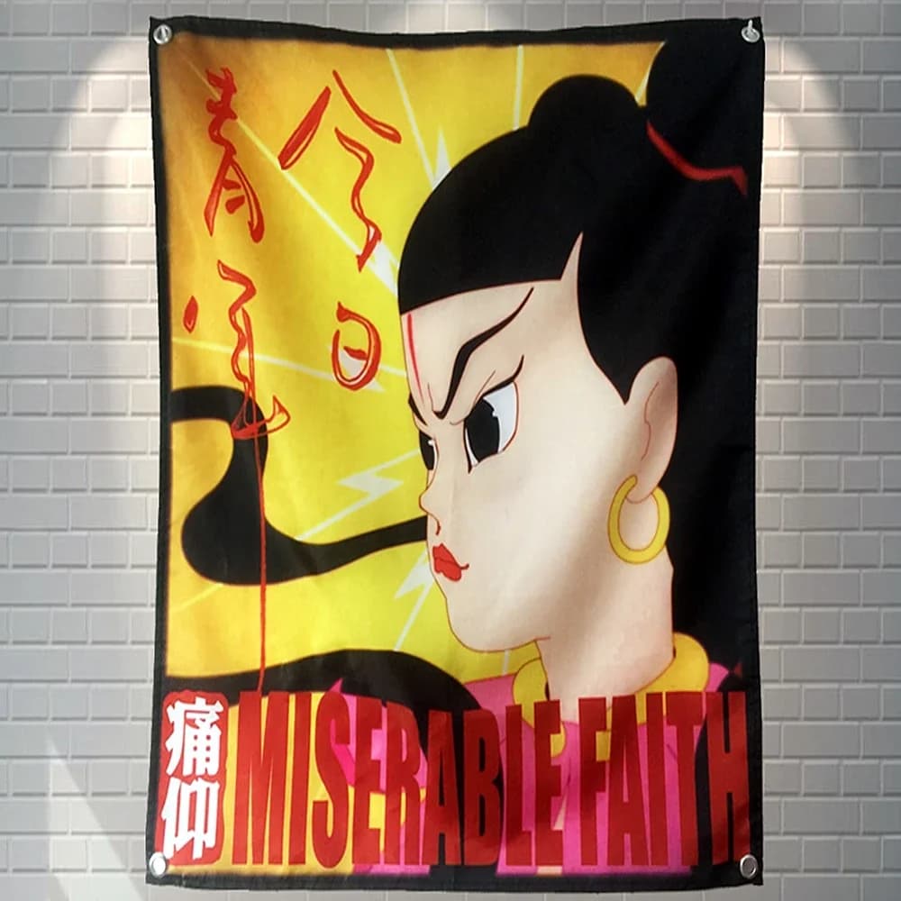 Affiche de Bannière de Chanteur de Rock and Roll, Autocollant Mural en Toile, Tapisserie Imprimée, A
