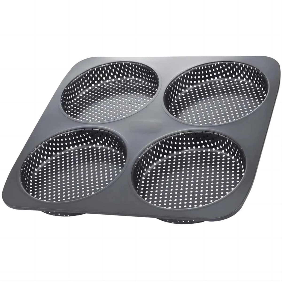 Moule à hamburger antiadhésif en acier au carbone, grande plaque de cuisson de 4 tasses pour les zon