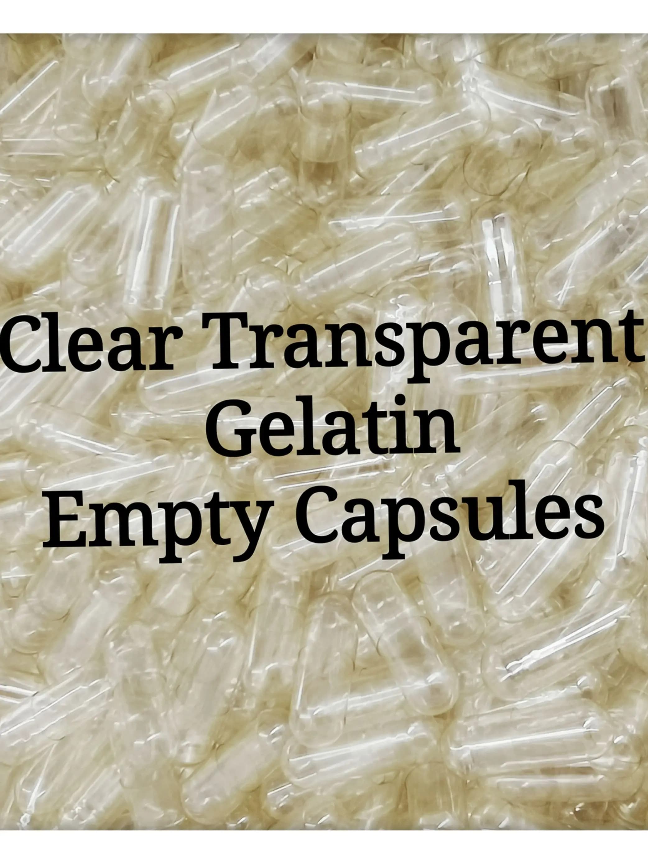Capsules vides transparentes en gélatine dure, taille 0, 5,000 pièces (Capsules jointes ou séparées 