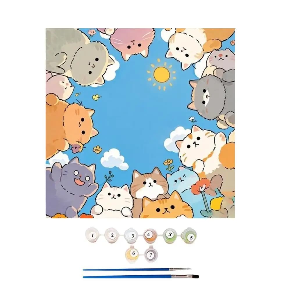Peinture à l'huile paquet livre chat peinture par numéros pour adultes sur toile Kit de peinture acr
