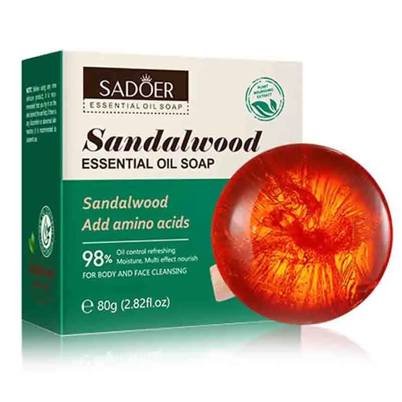SADOER bois de santal huile essentielle savon pour le visage mousse de lavage du visage nettoyant po