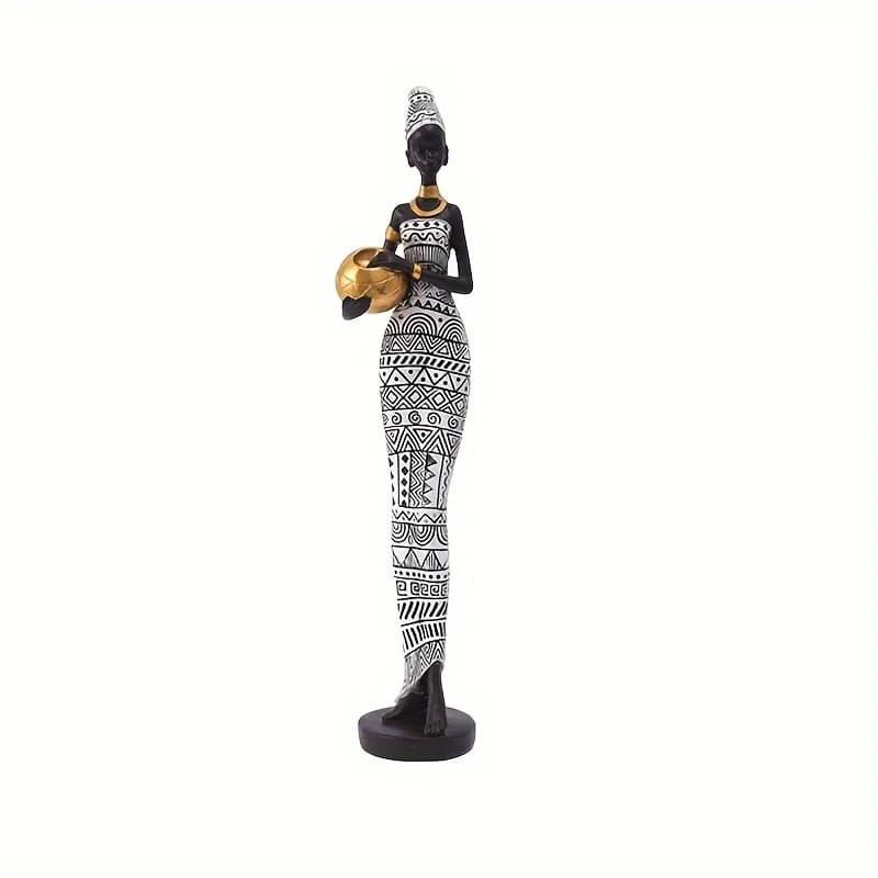 Statue noire peinte en résine pour la décoration intérieure, FigAuckland, femmes africaines rétro te