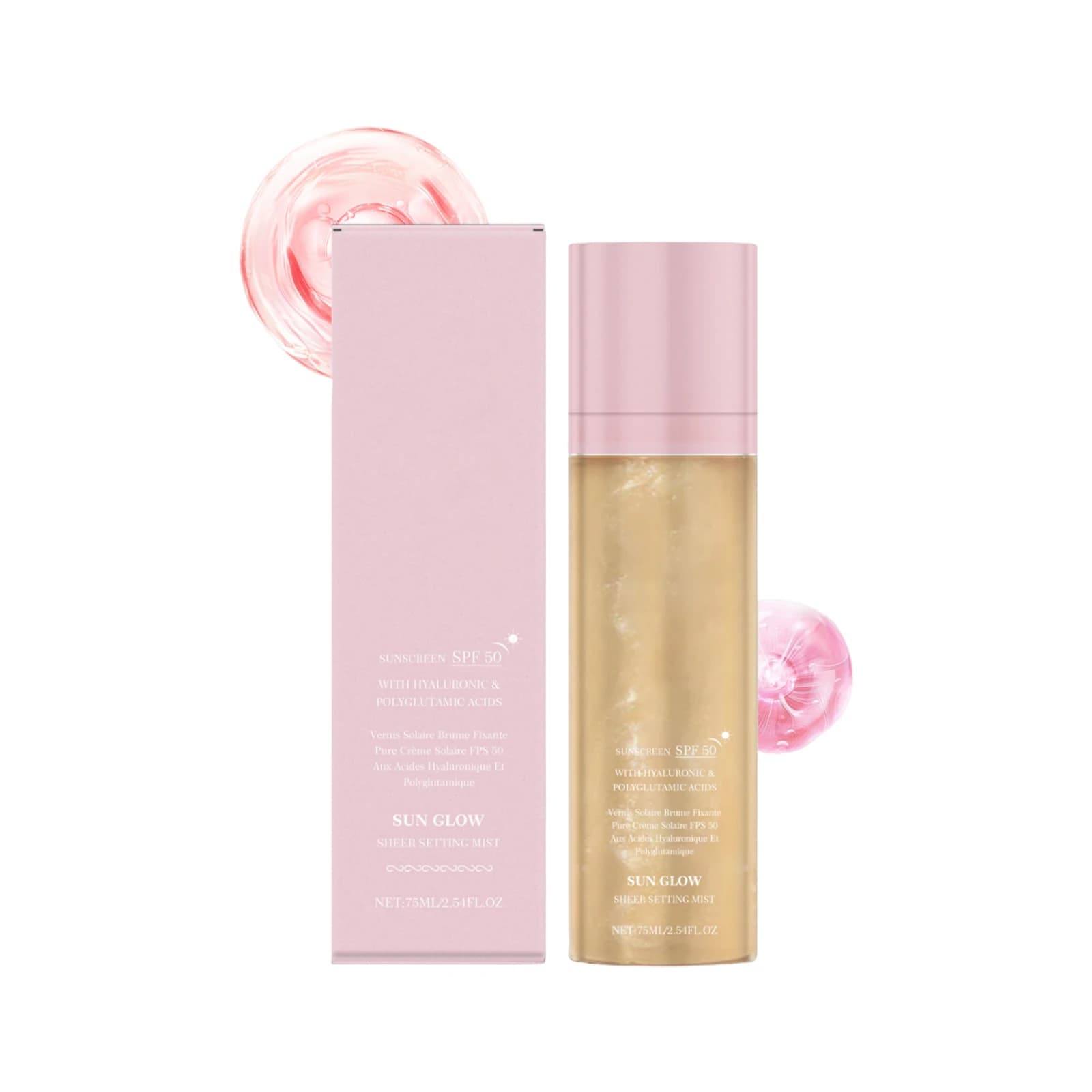 Spray Fixateur de Maquillage SPF 50+ Protection Solaire Waterproof Fini Mat Contrôle Sébum Non Colla