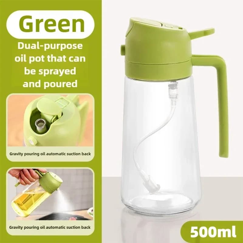 Distributeur d'huile de cuisine 2 en 1, Spray d'olive, grande bouteille d'huile résistante à la chal