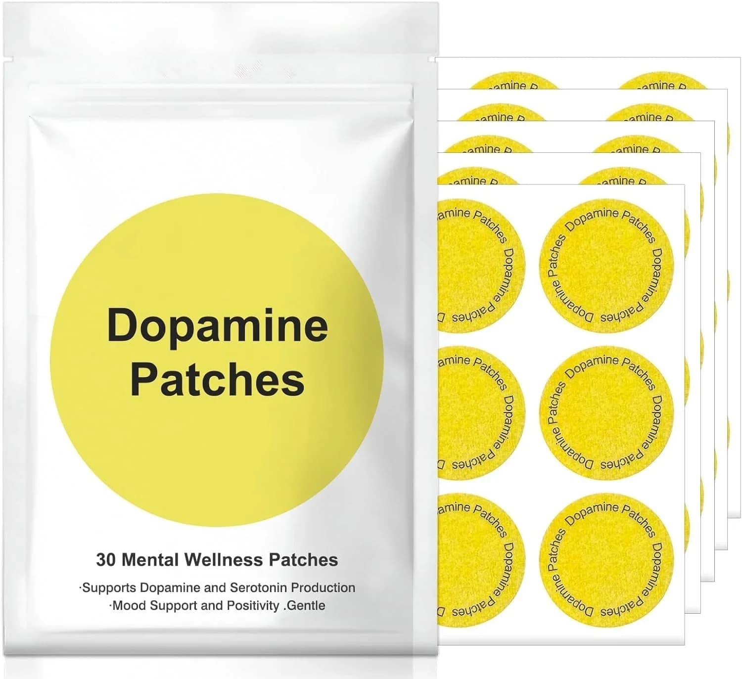 Patchs Énergétiques à la Dopamine - Stimulant du Système Immunitaire, Boost d'Énergie, Amélioration 