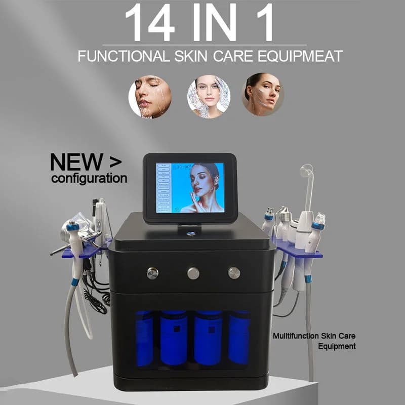 Nouvelle machine Hydra Beauty 14 en 1, hydro-oxygène, dermabrasion, peeling à l'eau, resserrement cu
