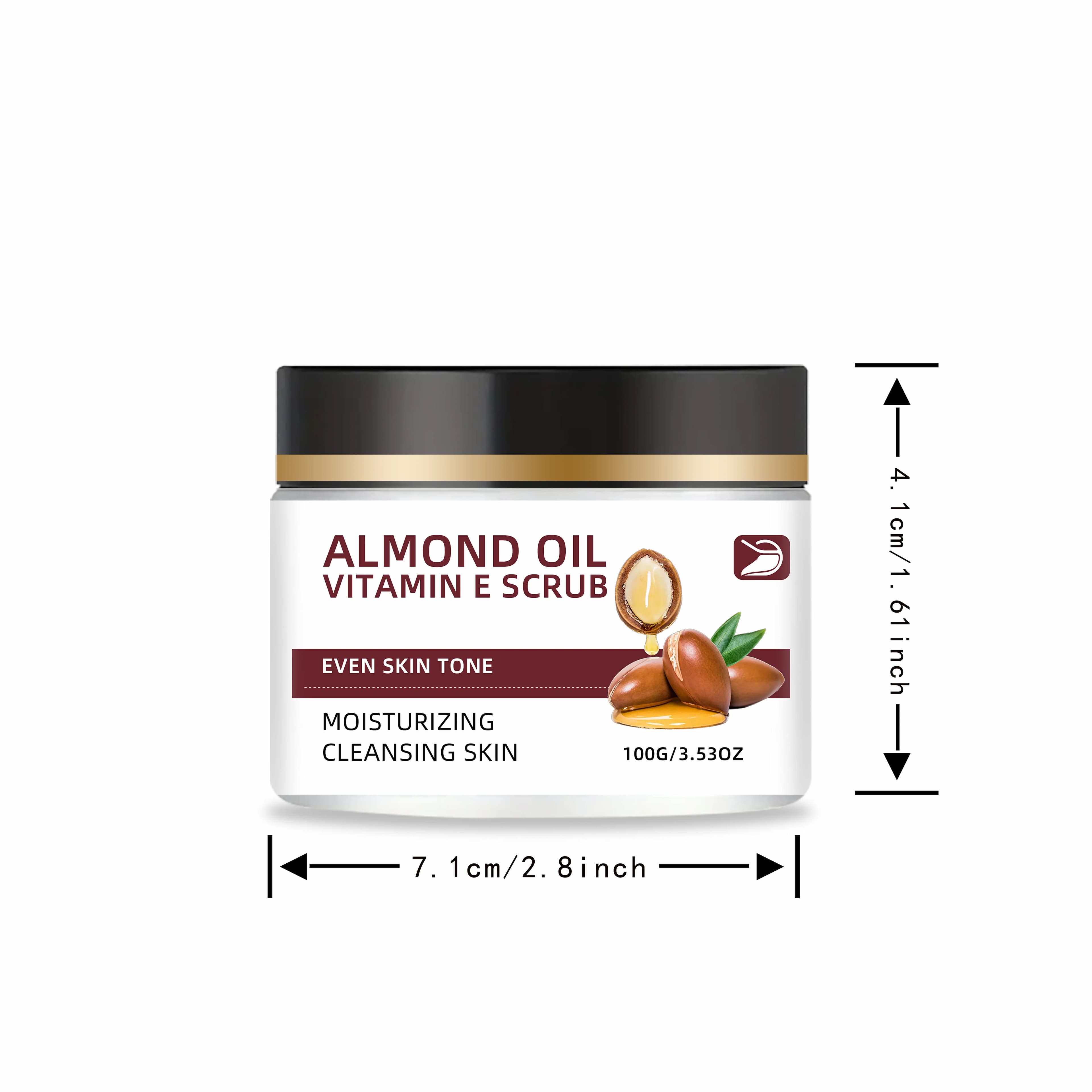 ottilavie ALMOND OIL VITAMIN E SCRUB – Gommage corporel exfoliant pour une peau lisse et nourrie – P