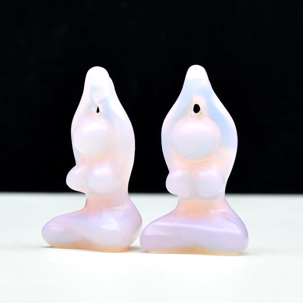 Déesse Yoga Pose Chakras Reiki guérison cristaux naturels pierres femmes corps Sculpture Figurine dé