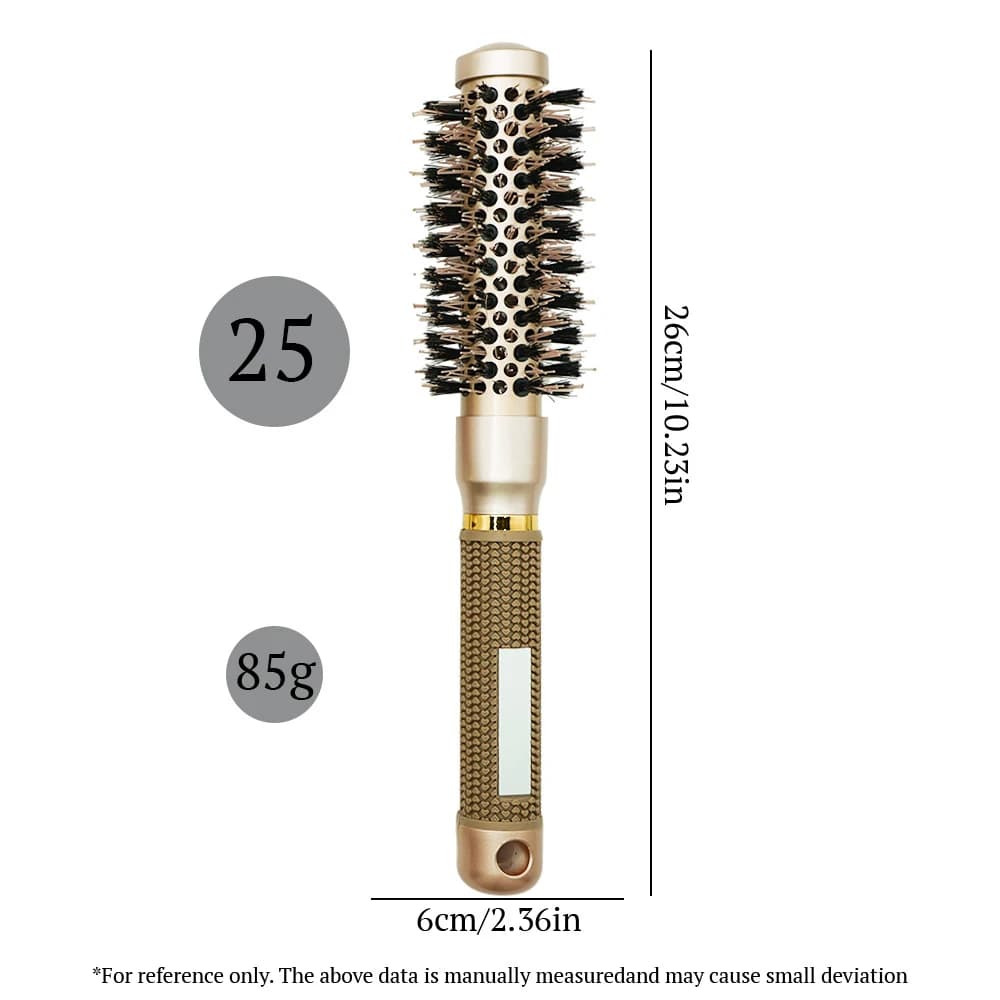 Brosse à friser les cheveux en Tube d'aluminium, baril rond, antistatique, roulante, pour barbier pr