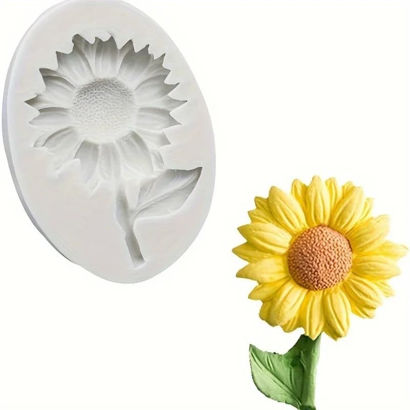 Moule à gâteau en forme de tournesol, moule en silicone pour chocolat, bonbons, sucre, pâte à modele