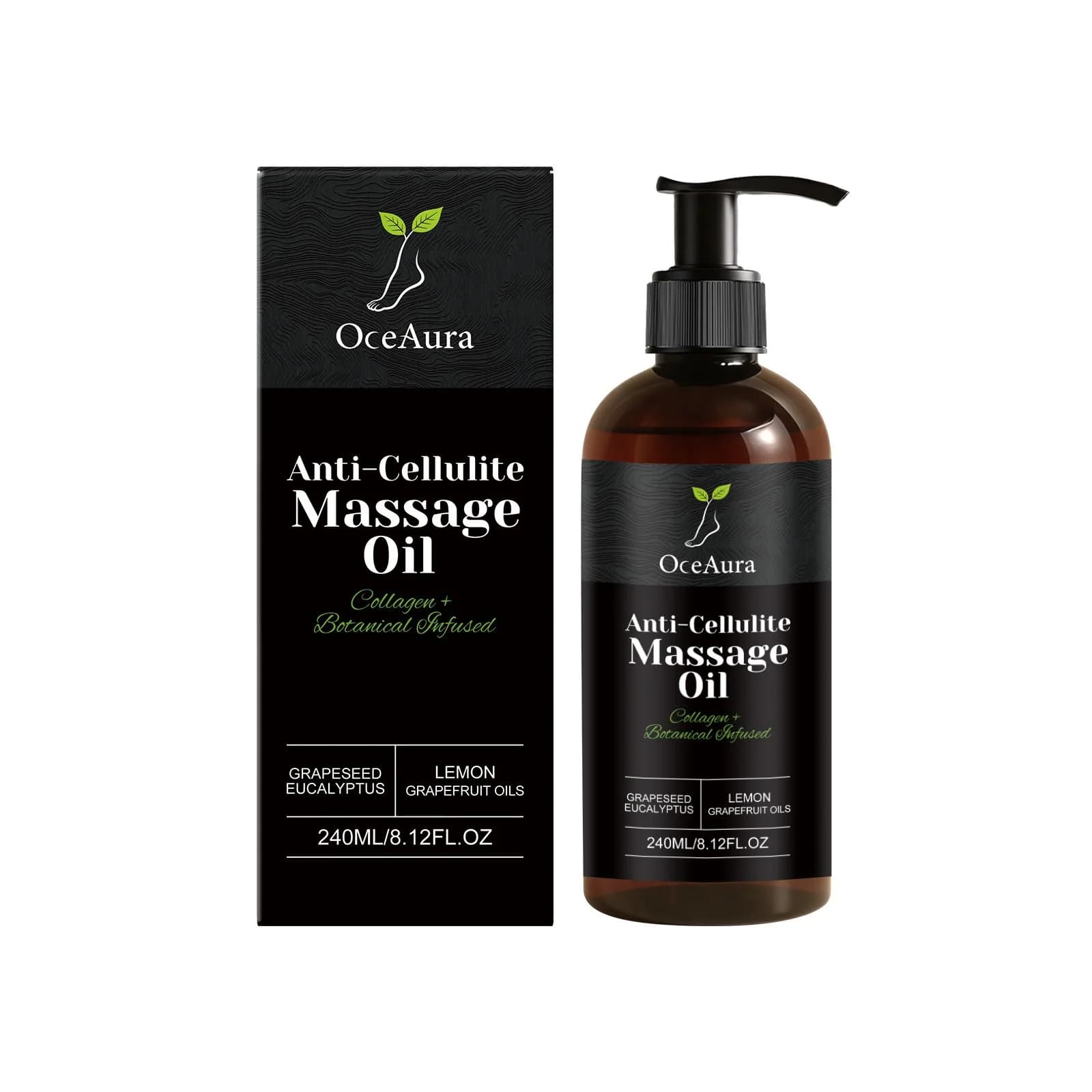 Huile de massage anti-cellulite au collagène pour l'abdomen et les cuisses, raffermissante, nourriss
