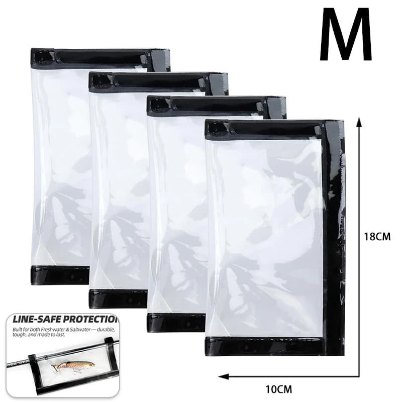Ensemble de 4 protections pour leurres de pêche enroulables en PVC transparent pour canne à pêche, p