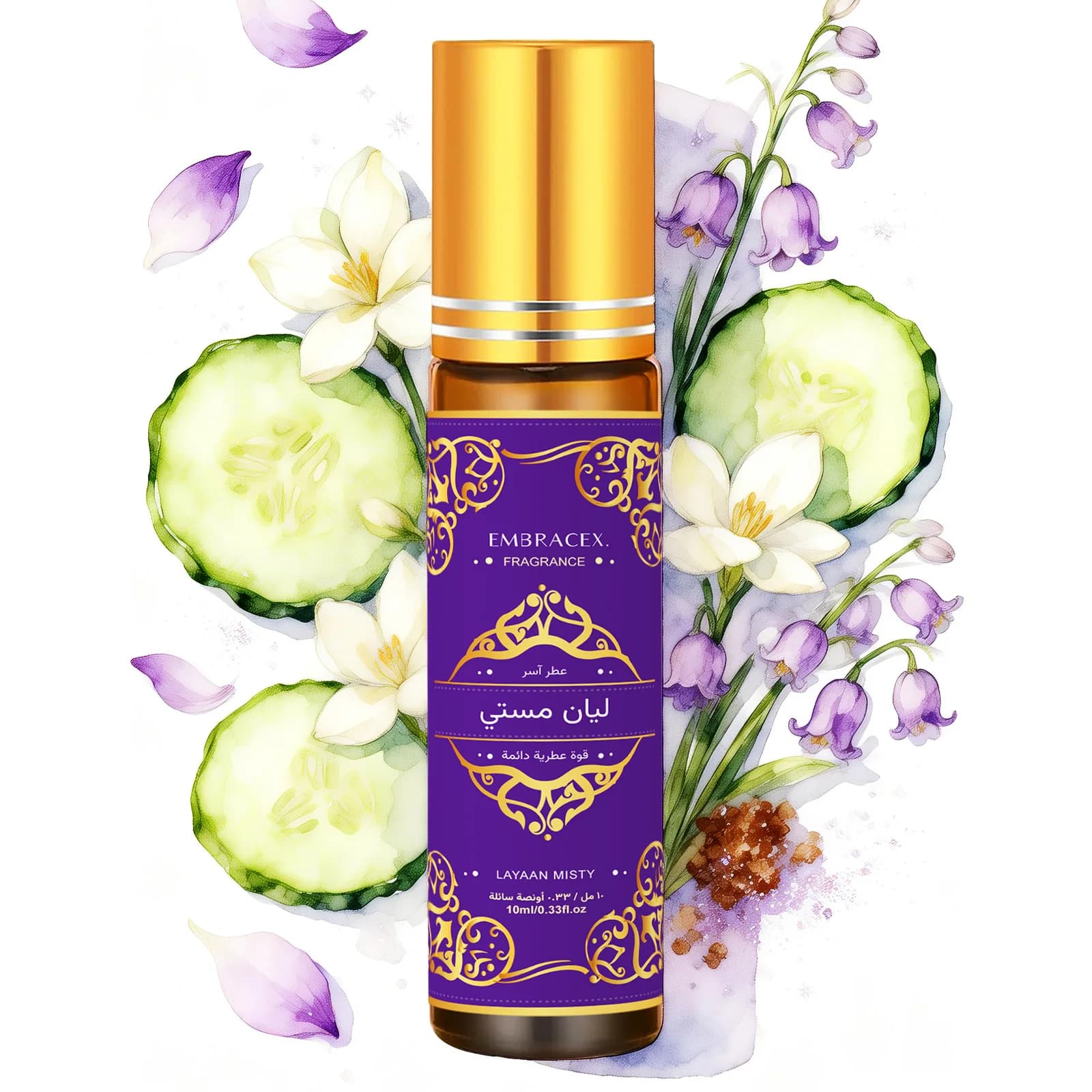 Huile essentielle Layaan Misty Roller 10 ml ليان مستي  Cadeau Eid al-Fitr Parfum longue durée