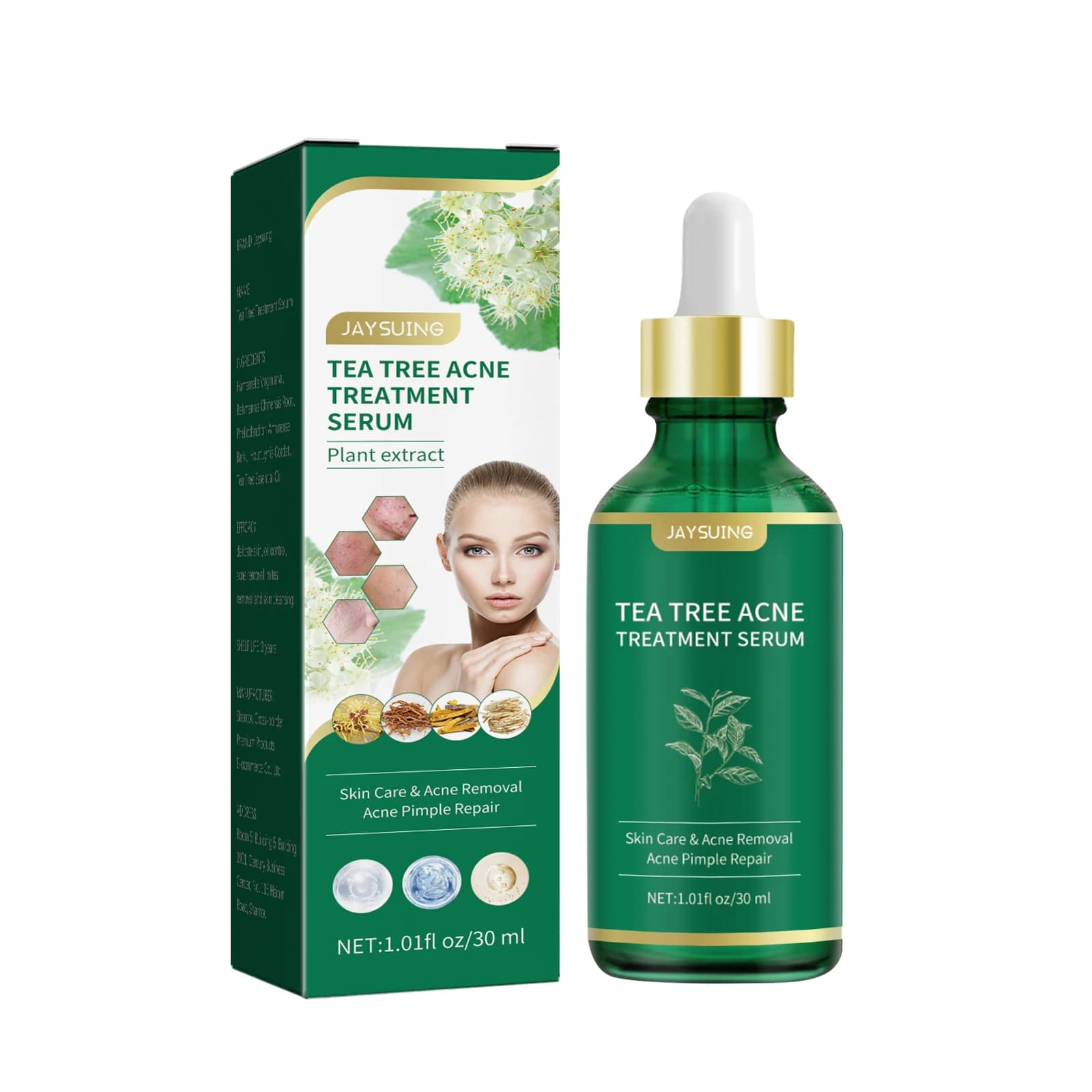 Huile d'arbre à thé, essence d'acné, atténue l'impression de l'acné, sensibilité du visage, rédénage