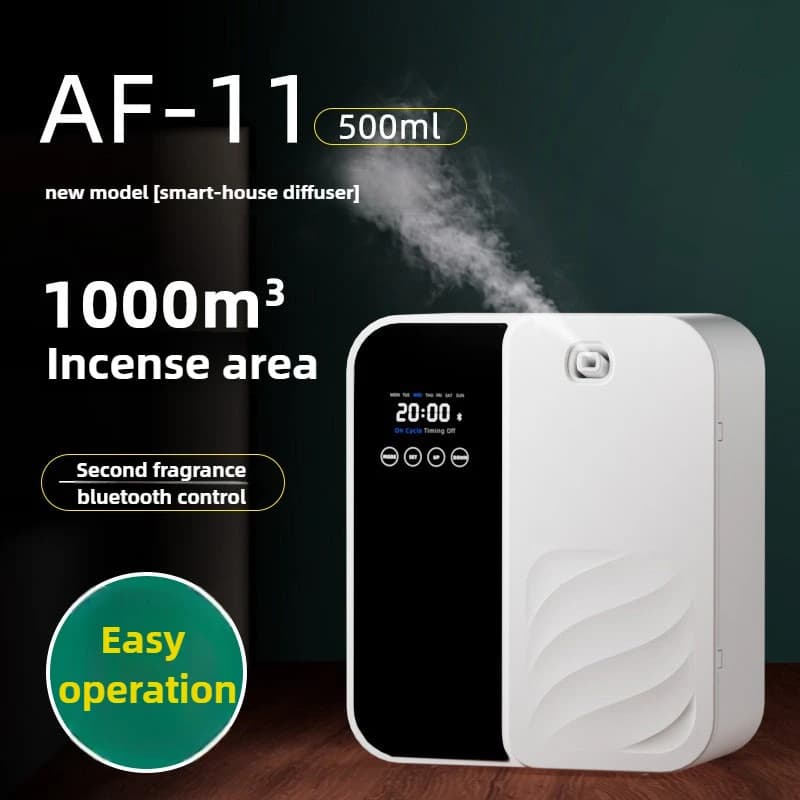 Diffuseur d'arômes intelligent de 500 ml - Bluetooth, spray automatique, couverture de 1000 m3 et él