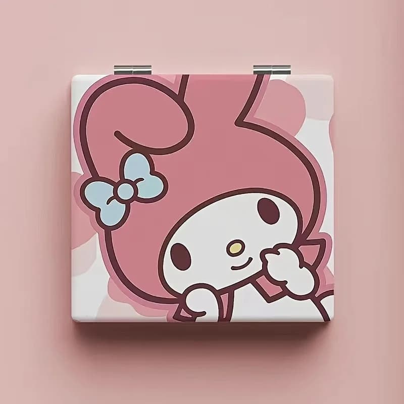 Sanrio Hello Kitty Cinnamoroll Pompompurin My Melody Miroir compact double face pliable avec de joli