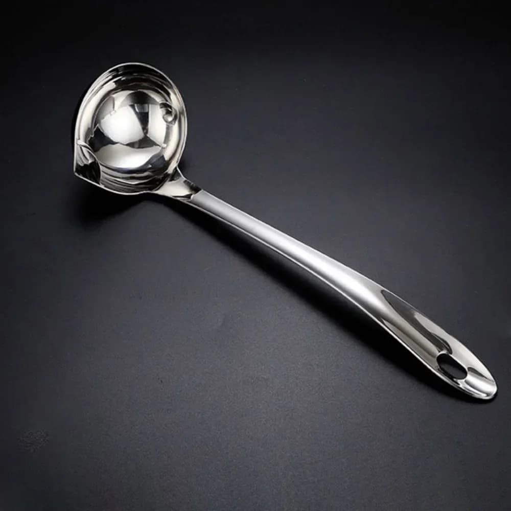 Mathiateur de graisse de soupe en acier inoxydable, cuillère à long manche, passoire à soupe, qualit