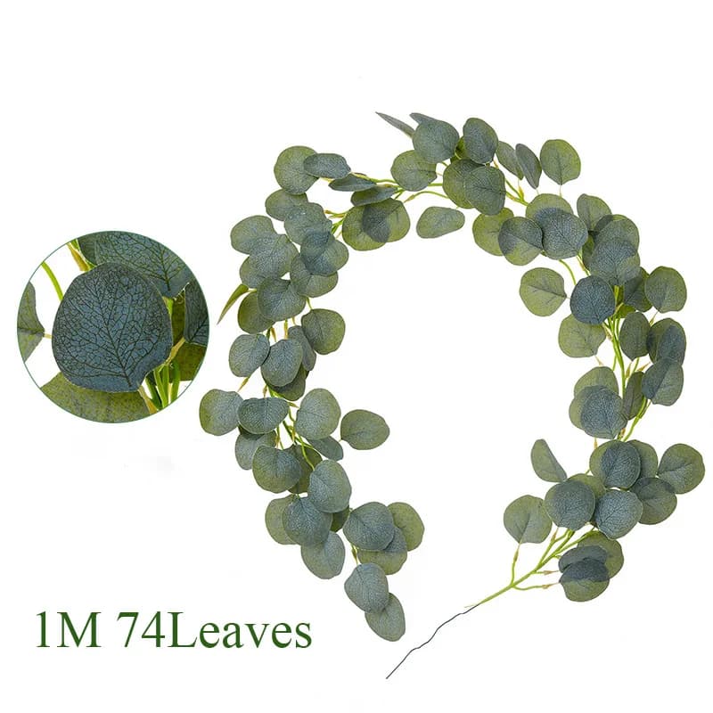 Plante artificielle d'eucalyptus, vigne extérieure résistante aux UV, plantes suspendues pour mur, d