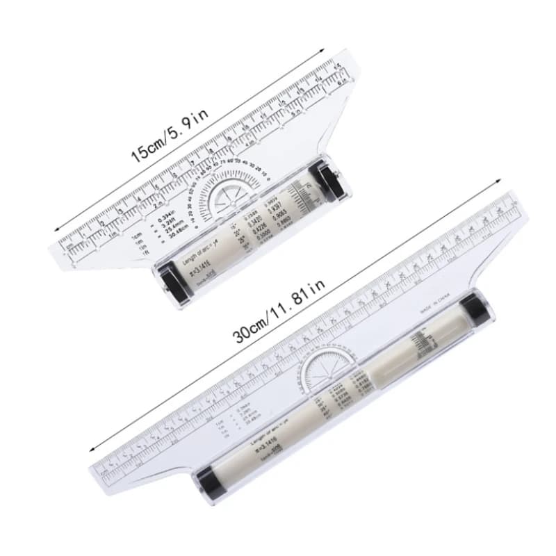 Règle multifonctionnelle en plastique pour mesurer la proximité, 2 pièces, conception de dessin, par