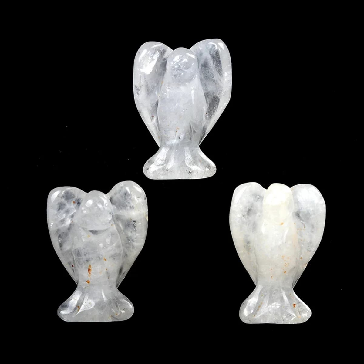 Statue d'Ange Carimplantée en Pierre Précieuse Naturelle, Figurine de Guérison Reiki, Décoration de 