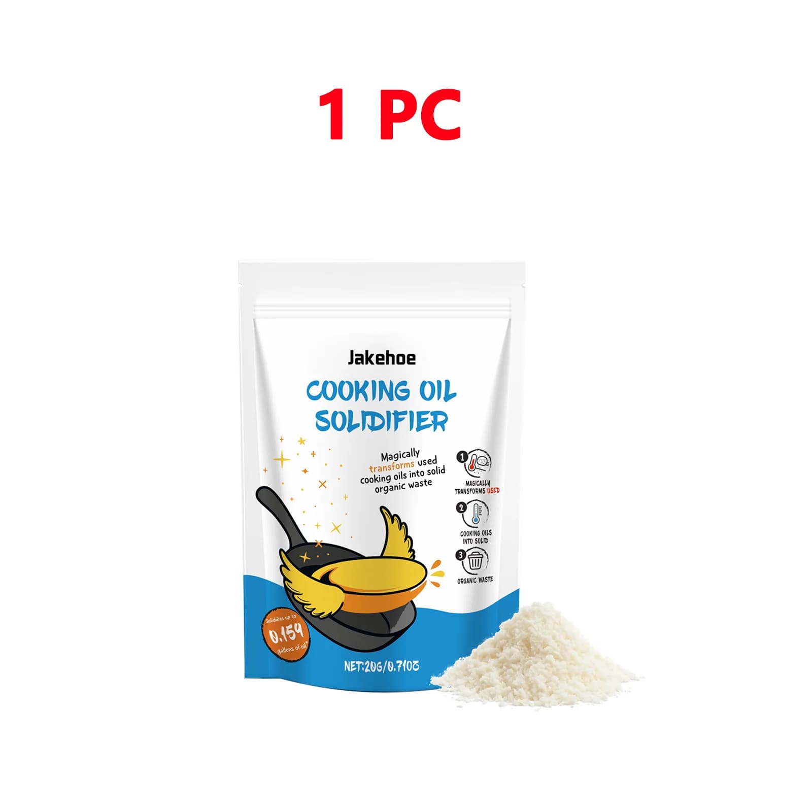 Solidificateur d'huile de cuisson naturelle, poudre de graisse et de frire, durcisseur d'huile pour 
