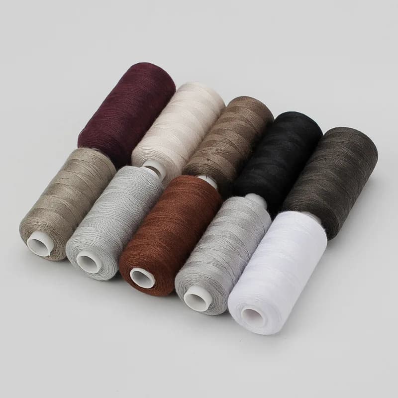 1 lot de 10 rouleaux de fil à coudre en Polyester 402 pour usage manuel et mécanique, 400 Yards, bri