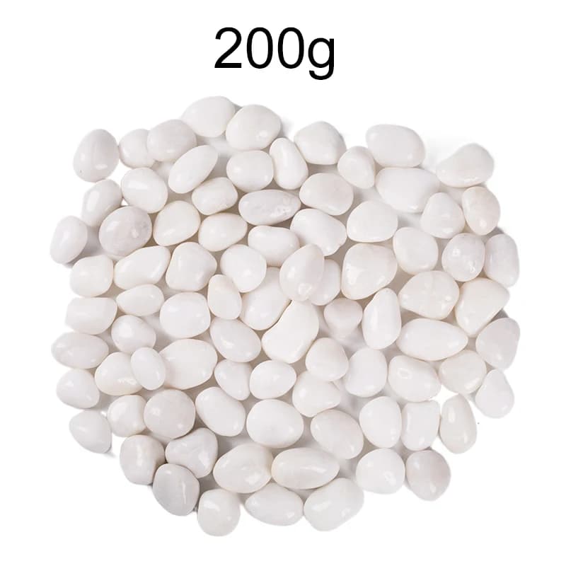 Pierres de rivière polies blanches et noires 200g-400g, galets lisses pour aquarium, gravier de jard