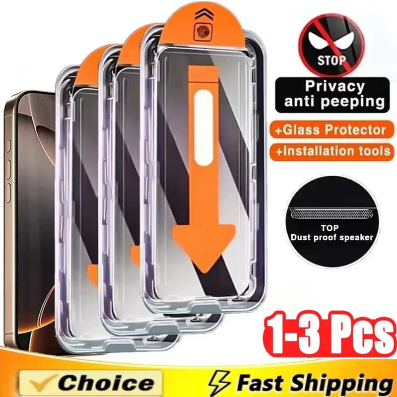 Protecteur d'écran, revêtement oléophobe, Installation sans poussière, pour iPhone 17 Pro Max 16 15 