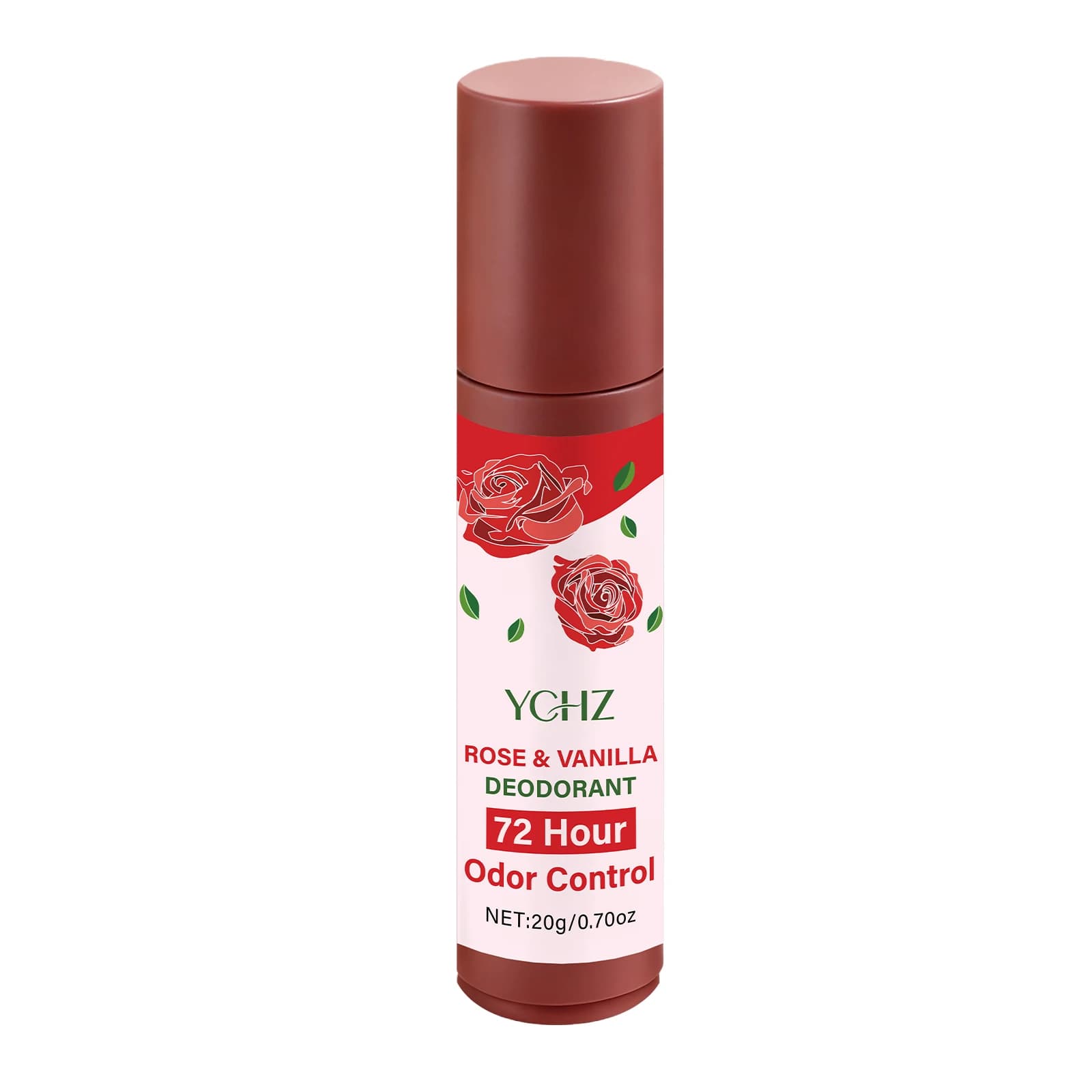 Déodorant Roll-On Rose Vanille Jasmin - Ingrédients à base de plantes, contrôle des odeurs longue du