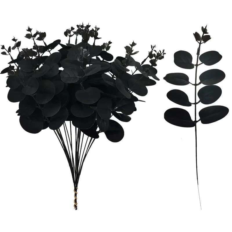 Tiges de feuilles d'eucalyptus, plantes artificielles vertes pour décoration de salon, Vases de mari