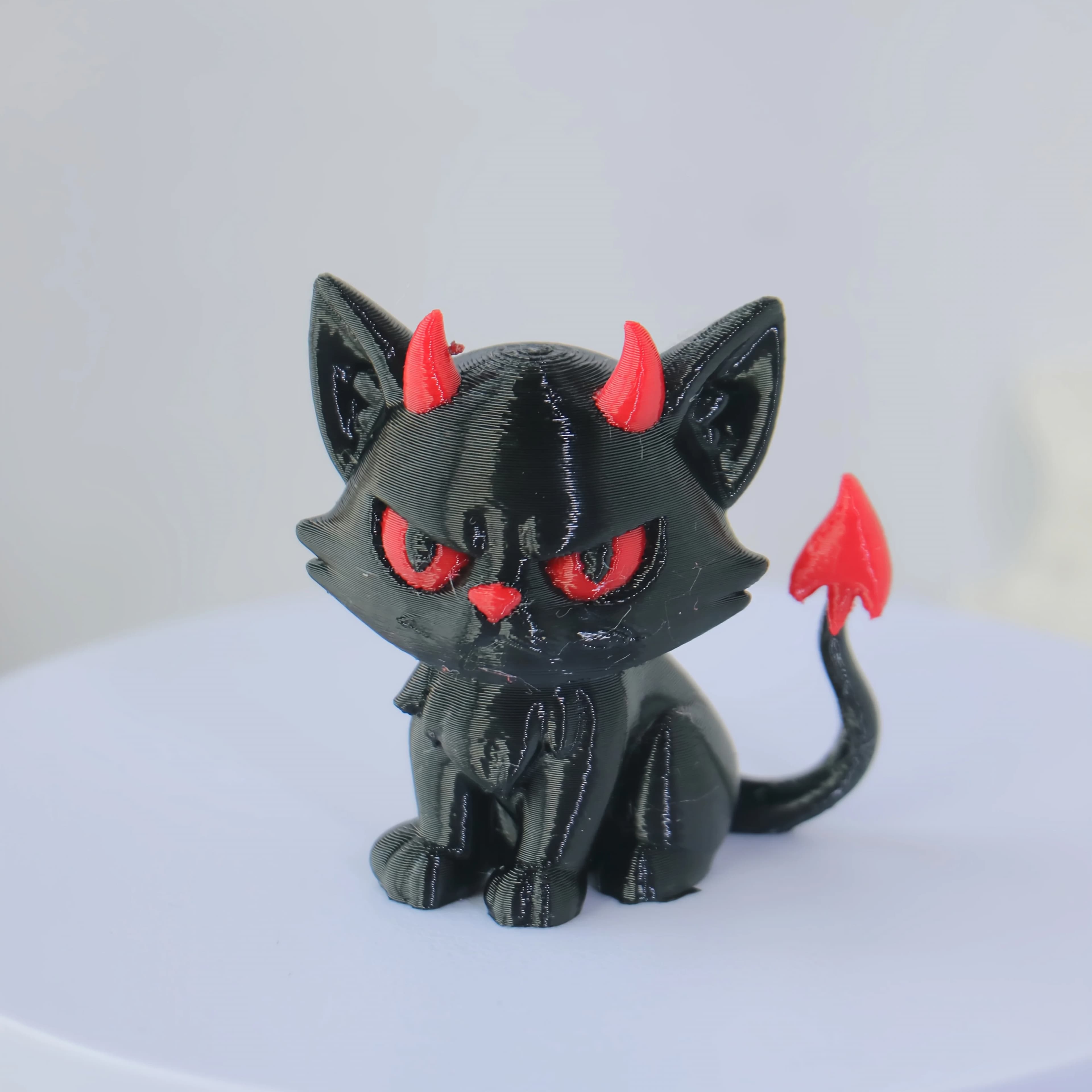 Statue de chat diable gothique – Ornement en plastique noir, décoration de bureau originale, cadeau 