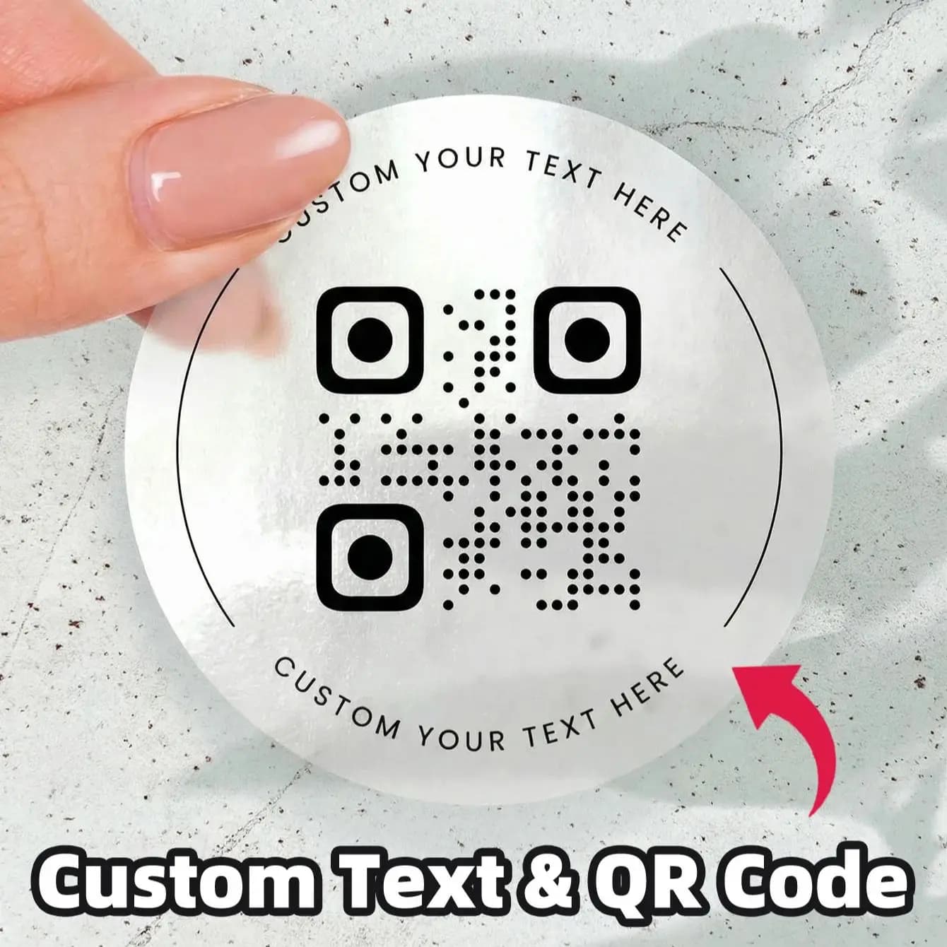Autocollants ronds personnalisés avec code QR, 1/60/180 pièces, peuvent être imprimés avec n'importe