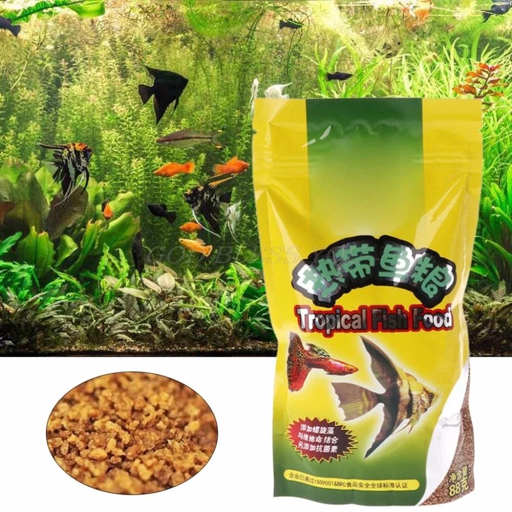 Nourriture pour poissons tropicaux - 88g, formule nutritive à haute teneur en protéines, antibiotiqu