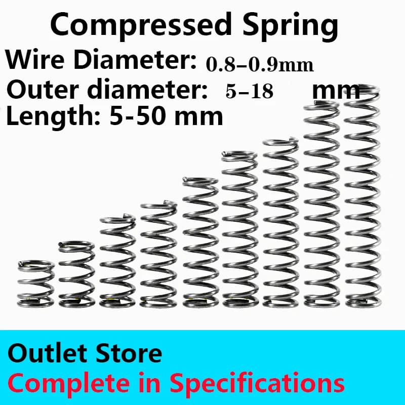 Ressort de pression du rotor ressort comprimé grand et petit diamètre de ligne de ressort 0.8-0.9mm,