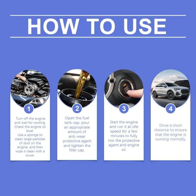 Protecteur anti-usure pour moteur de voiture, nettoyant pour carbone, réducteur de bruit d'huile pou