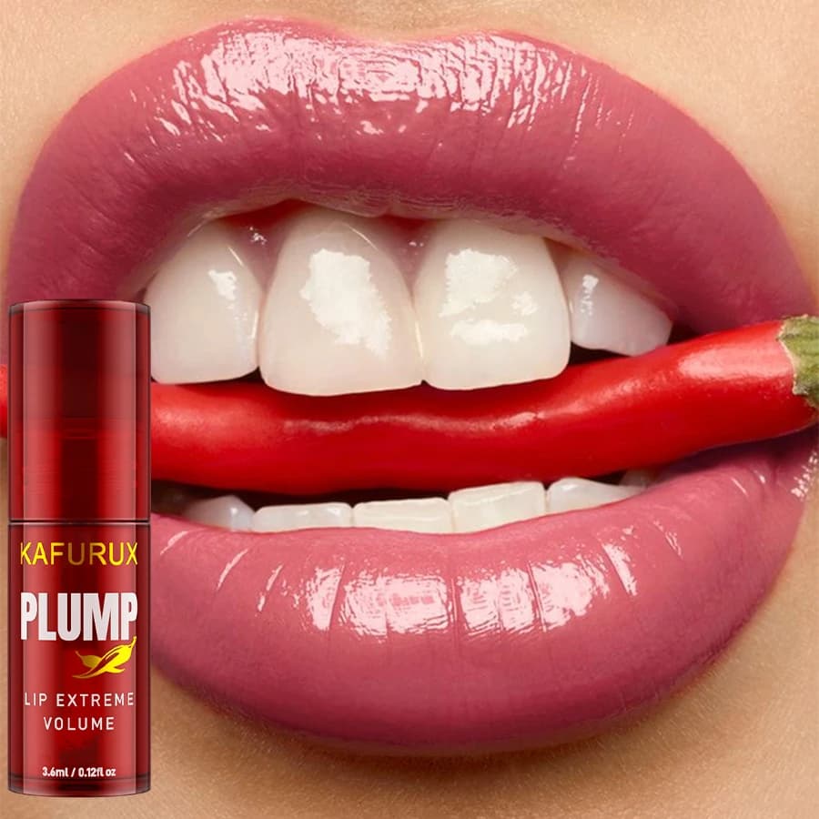 1PC Chili Pepper Lip Plumper huile longue durée hydratant brillant à lèvres sérum volumateur instant