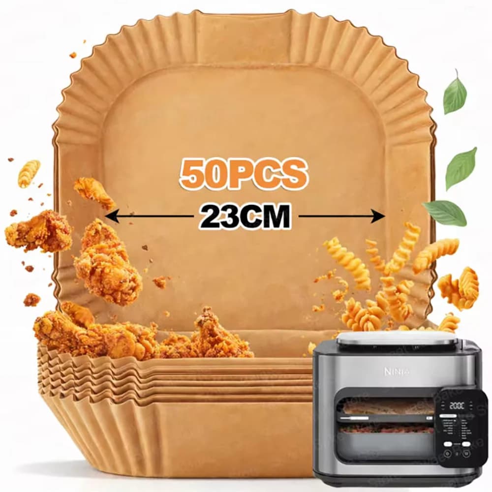50/100 pièces de doublures en papier pour friteuse à air, compatibles avec la multicuiseuse Ninja Co