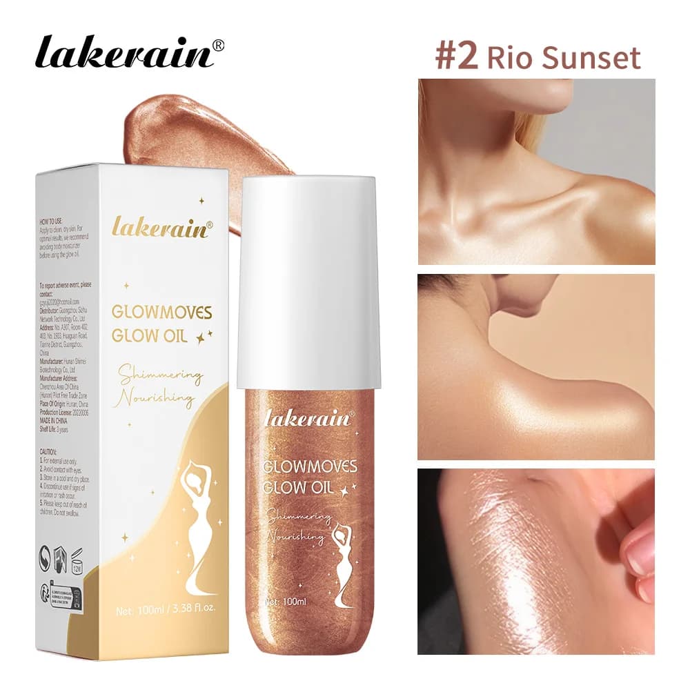 Glowmotions Glow Body Oil 100 ml Hydratant adoucissant Brésilien Shimmer Bronze Formule non grasse n