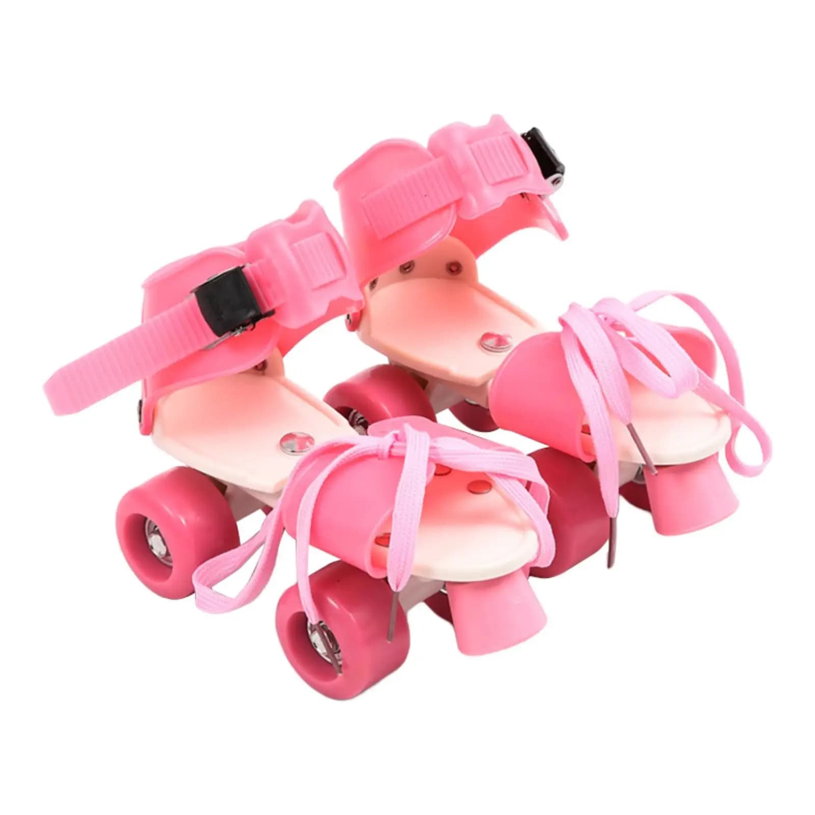 Patins à roulettes à double rangée pour enfants, patins à quatre roues réglables pour garçons et fil