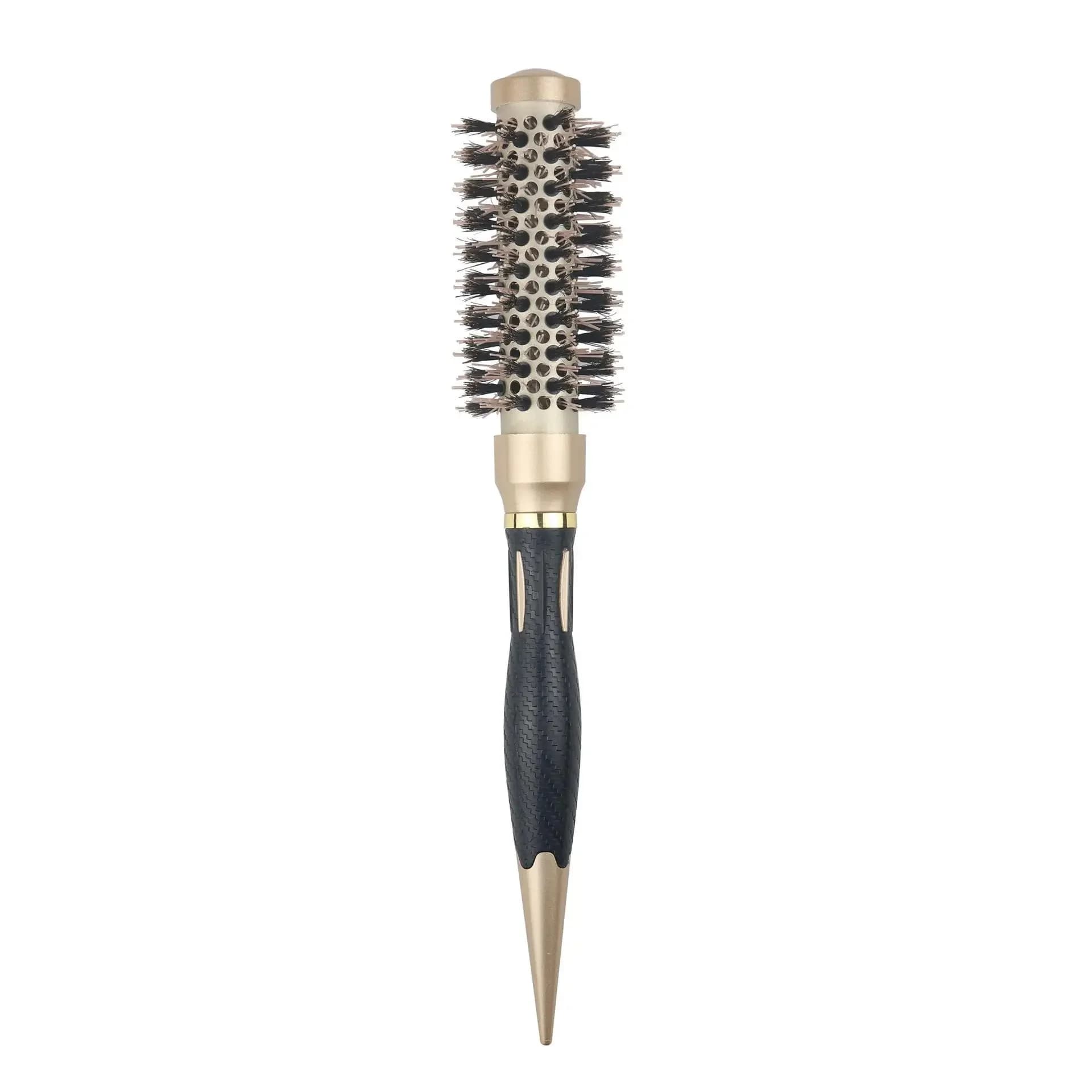 Brosse à cheveux ronde en poils de sanglier, peigne à cheveux droit en sergé, baril rond, brosse à f