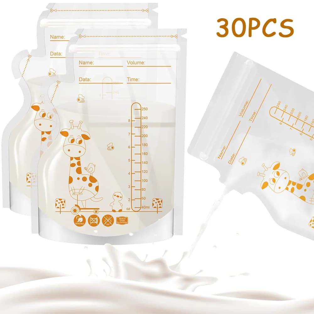 Sacs de conservation du lait sans BPA, 30/60 paquets de 250ml, sacs de congélation sûrs pour lait ma