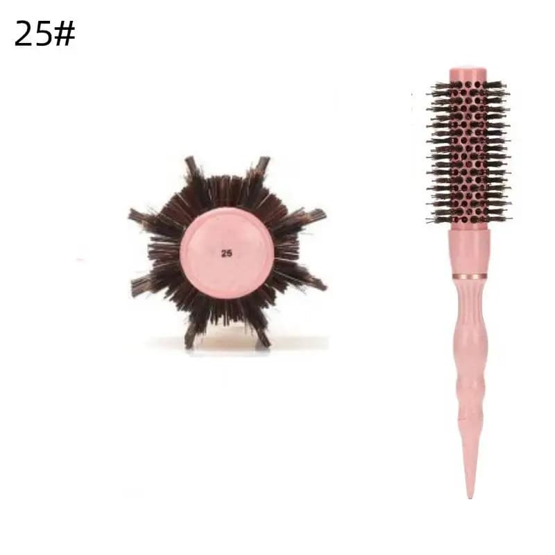 1 Brosse à rouleaux en poils de sanglier et nylon, manche antidérapant, pour définir les boucles, po