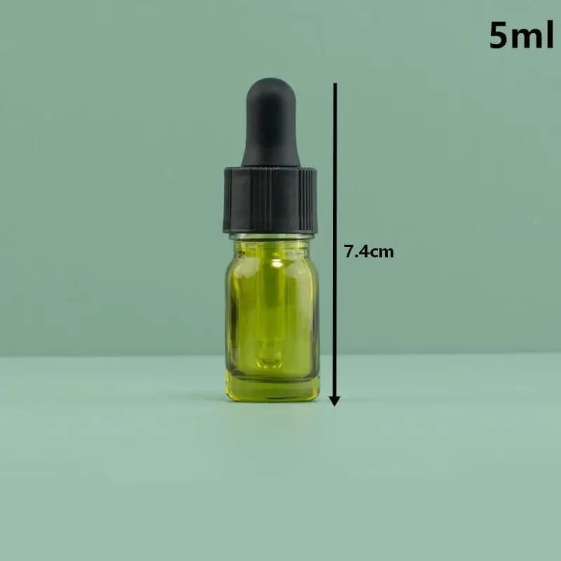 Bouteille d'huile essentielle en verre anti-lumière de 5/10/15/30/50/100 ml avec compte-gouttes en v