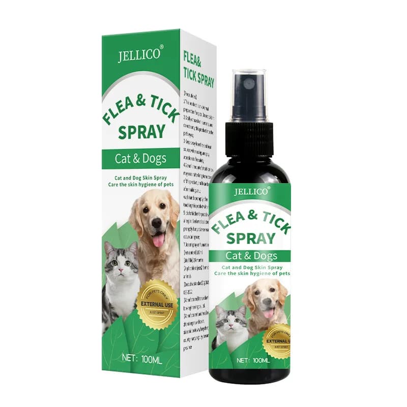 Spray Répulsif Anti-Puces et Tiques 100ml Formule Naturelle pour Chiens, à Base de Plantes avec Huil