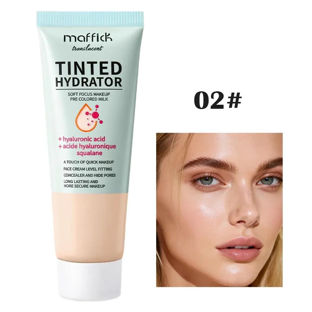 Crème hydratante teintée, couvrance modulable, hydratation intense, teint uniforme, fini semi-mat, c