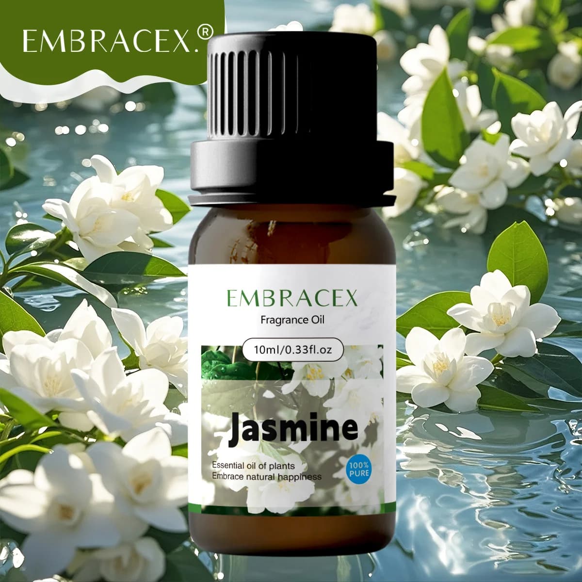 Huile essentielle de jasmin 10ml, huile florale parfumée pour soins de la peau/du corps, huile de ma