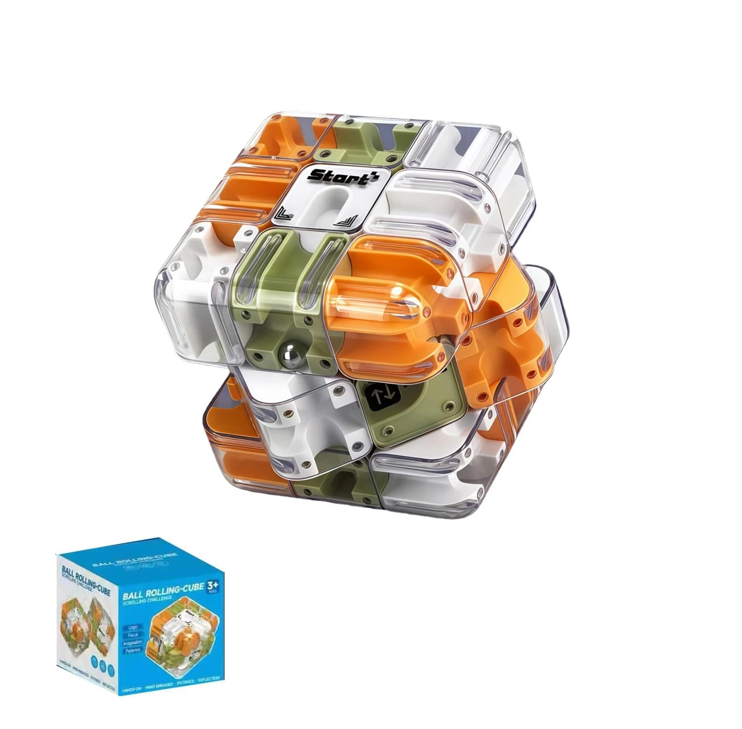 Casse-tête 3D en forme de cube labyrinthe à billes roulantes, jeu de compétition entre frères et sœu