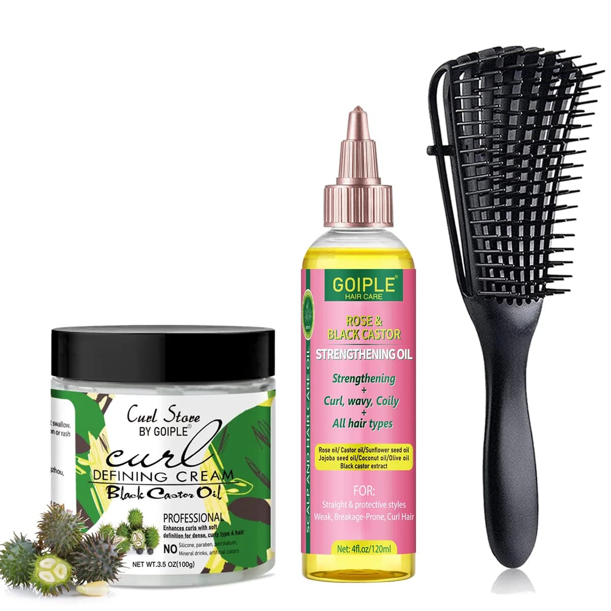 Huile de ricin noire naturelle, crème de définition des boucles, hydratante, huile capillaire renfor