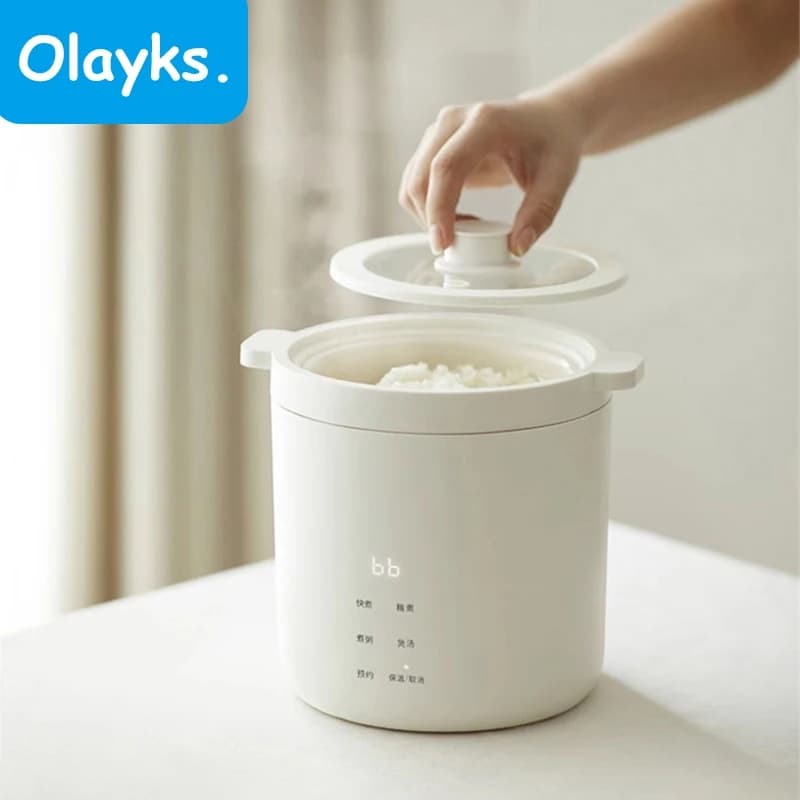 Olayks cuiseur à riz 1.2L cuiseur électrique multifonctionnel 25min cuisson rapide pour dortoir bure
