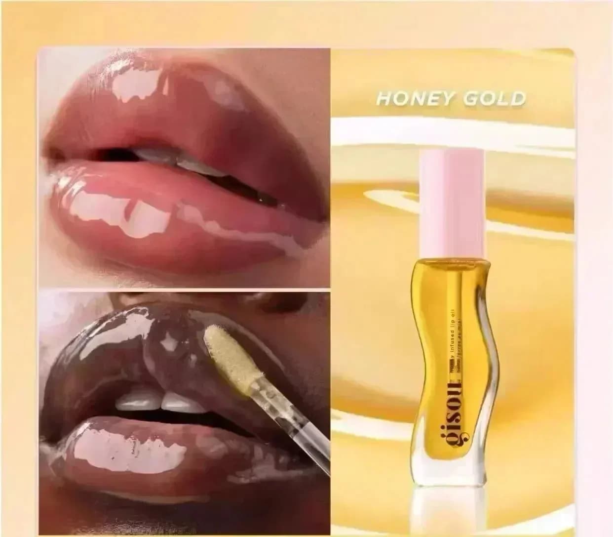 Baume à lèvres hydratant Gisou au miel et à la pastèque, soin des lèvres, effet repulpant et brillan